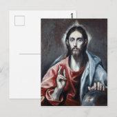 Carte Postale El Greco Christ bénir le sauveur du monde (Devant / Derrière)