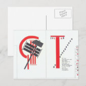 Carte Postale El Lissitzky - Illustration pour 'Pour la voix' (Devant / Derrière)