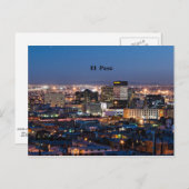 Carte Postale El Paso, Texas à la nuit (Devant / Derrière)