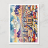 Carte Postale El Paso Texas Famous Travel Places aquarelle (Devant)