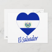 Carte Postale El Salvador Flag Heart (Devant / Derrière)