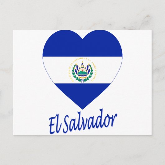 Carte Postale El Salvador Flag Heart (Devant)