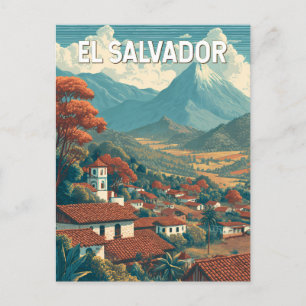 Carte Postale El Salvador Illustration Voyage Art Vintage