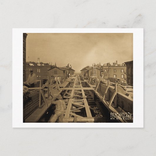 Carte Postale El Track & Station Construction Second Ave & 86th (Devant)