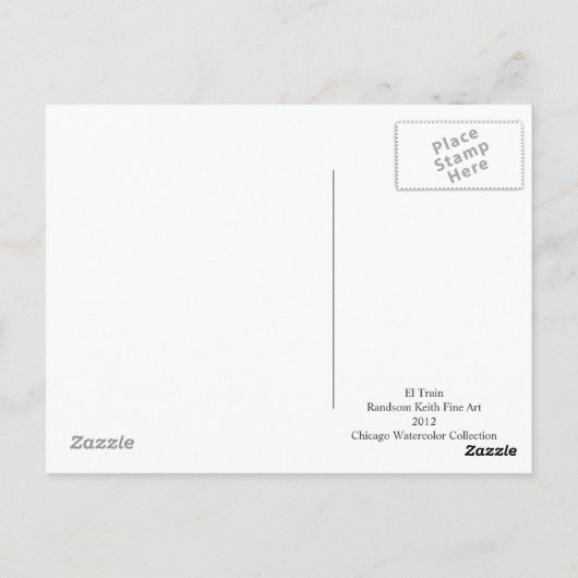 Carte Postale El Train Chicago Randsom Art (Dos)
