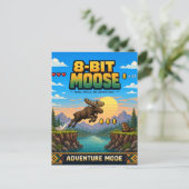 Carte Postale Élan, Rétro Pixel Art 8-Bit (Debout devant)