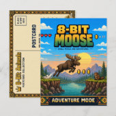 Carte Postale Élan, Rétro Pixel Art 8-Bit (Devant / Derrière)