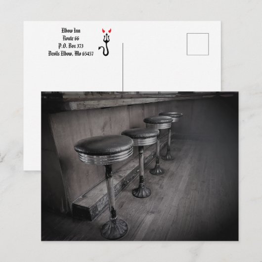 Carte postale Elbow Inn Bar Stools (Devant / Derrière)