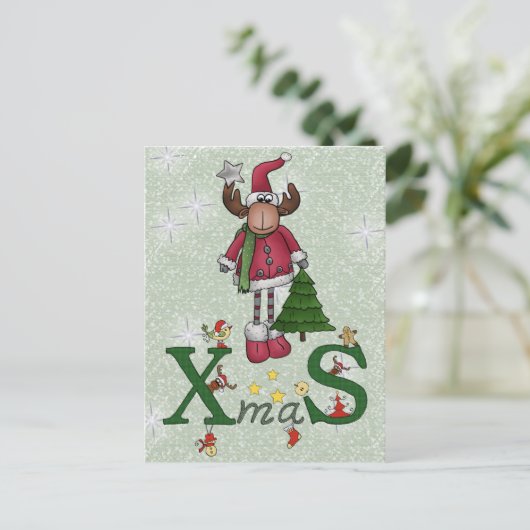 Carte Postale Elch mit Baum (Debout devant)