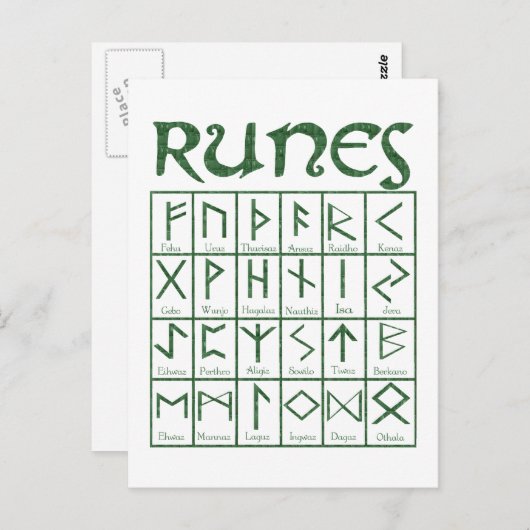 Carte Postale Elder Futhark Runes (Devant / Derrière)