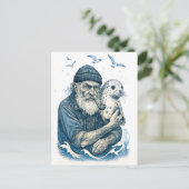 Carte Postale Elderly Sailor with Seal (Debout devant)