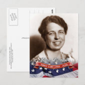 Carte Postale Eleanor Roosevelt, Première dame des États-Unis (Devant / Derrière)