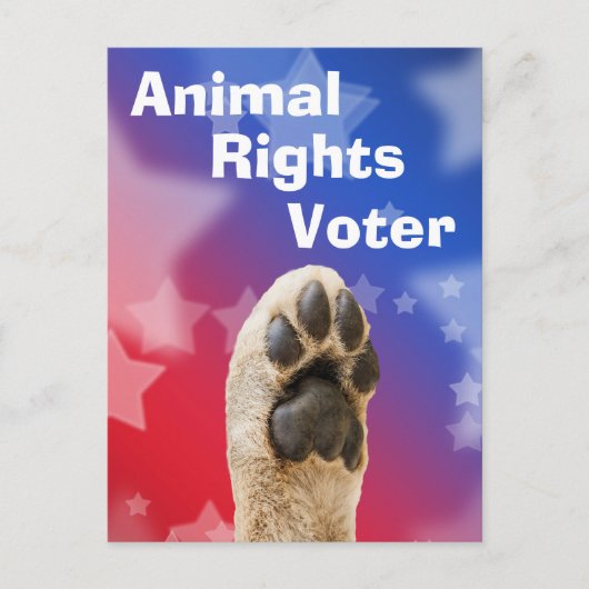 Carte Postale Électeur pour les Droits des Animaux (Devant)