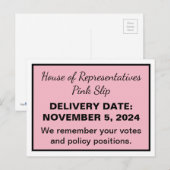 Carte Postale Élection 2026 - Slip rose Chambre des représentant (Devant / Derrière)