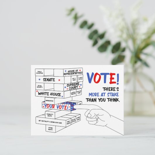 Carte Postale Élection Blocage Tour Plus à l'oeuvre Progrès (Debout devant)