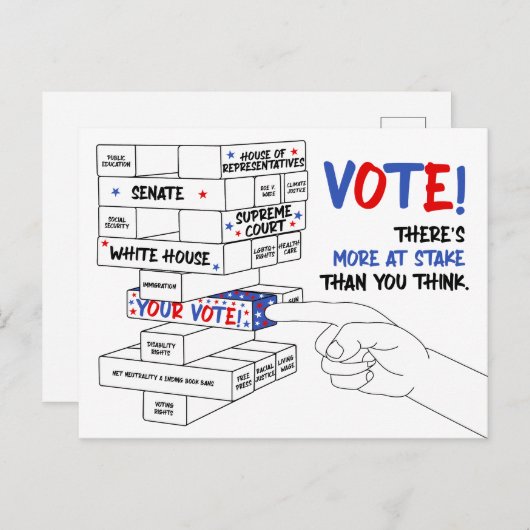 Carte Postale Élection Blocage Tour Plus à l'oeuvre Progrès (Devant / Derrière)