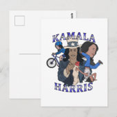 Carte Postale Élection dans le style rap bootleg de Kamala Harri (Devant / Derrière)