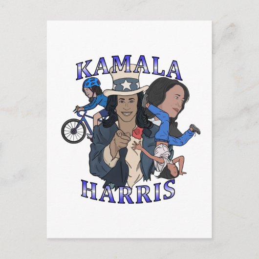 Carte Postale Élection dans le style rap bootleg de Kamala Harri (Devant)