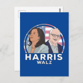 Carte Postale Élection de Harris Walz (Devant / Derrière)