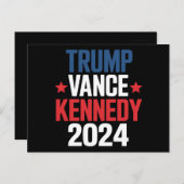 Carte Postale Élection de Trump Vance Kennedy pour le président  (Devant / Derrière)
