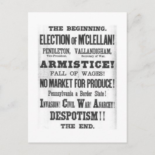 Carte Postale Élection présidentielle de 1864 (Devant)