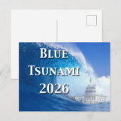 Carte Postale Élection Tsunami Bleu 2026 (Devant / Derrière)