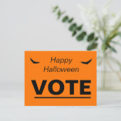 Carte Postale Election Vote Orange Black Halloween Bats (Debout devant)