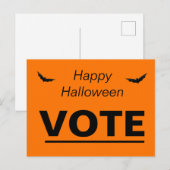 Carte Postale Election Vote Orange Black Halloween Bats (Devant / Derrière)
