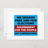Carte Postale Élections libres et équitables (Devant / Derrière)