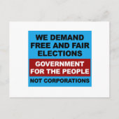 Carte Postale Élections libres et équitables (Devant)