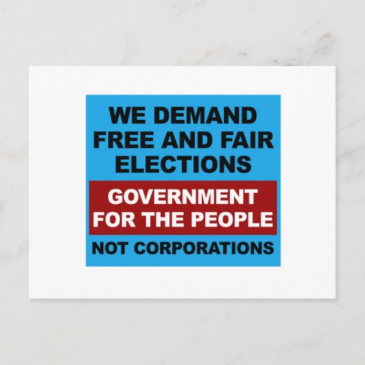 Carte Postale Élections libres et équitables (Devant)
