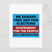 Carte Postale Élections libres et équitables (Devant)