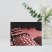 Carte Postale Electric Guitar Close Up Photo 6 String- Red (Debout devant)