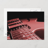 Carte Postale Electric Guitar Close Up Photo 6 String- Red (Devant / Derrière)