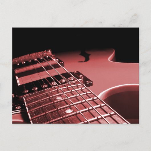 Carte Postale Electric Guitar Close Up Photo 6 String- Red (Devant)