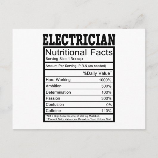 Carte Postale Électricien (Devant)
