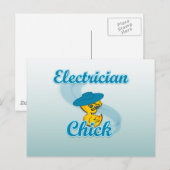 Carte Postale Électricien Chick #3 (Devant / Derrière)