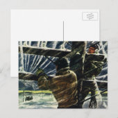 Carte Postale Electricien d'affaires vintage travaillant dans la (Devant / Derrière)