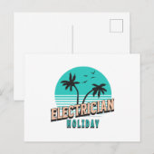Carte Postale Électricien de vacances (Devant / Derrière)