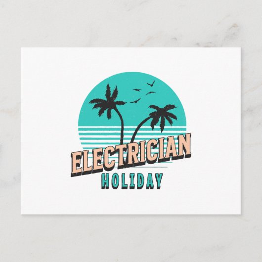 Carte Postale Électricien de vacances (Devant)