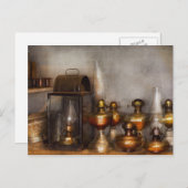 Carte Postale Electricien - Une collection de lanternes à huile  (Devant / Derrière)