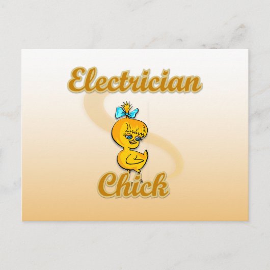 Carte Postale Électricienne poulette (Devant)