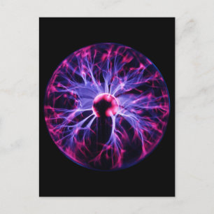 Carte Postale Électricité violette éminant à partir d'une lampe