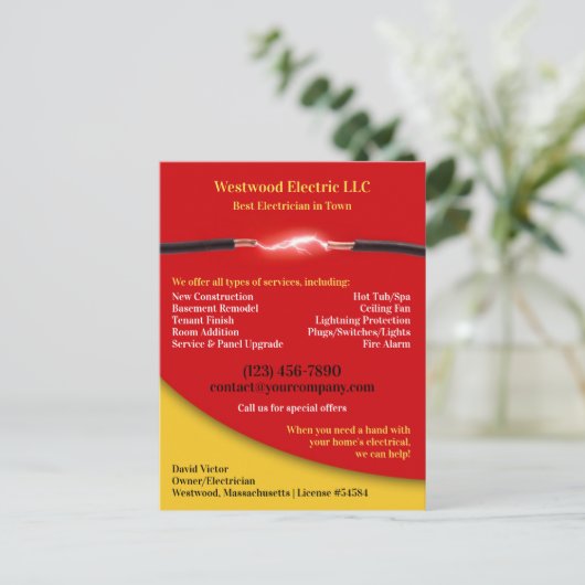 Carte postale électrique (Debout devant)