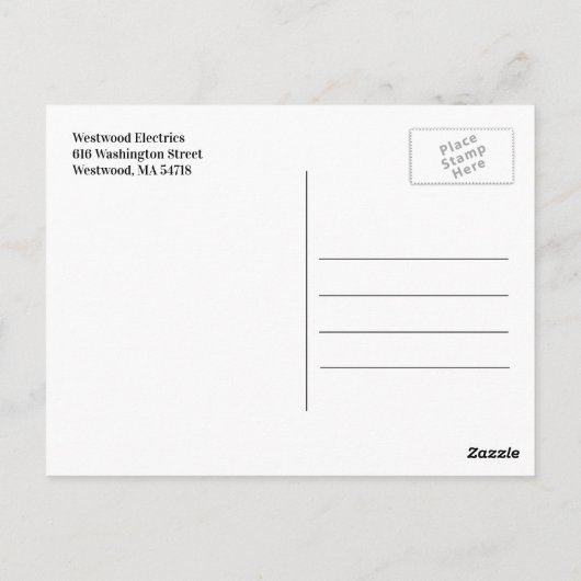 Carte postale électrique (Dos)