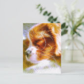 Carte postale électrisante de King Charles Spaniel (Debout devant)