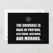 Carte Postale Électrons de protons Neutrons Morons (Devant / Derrière)