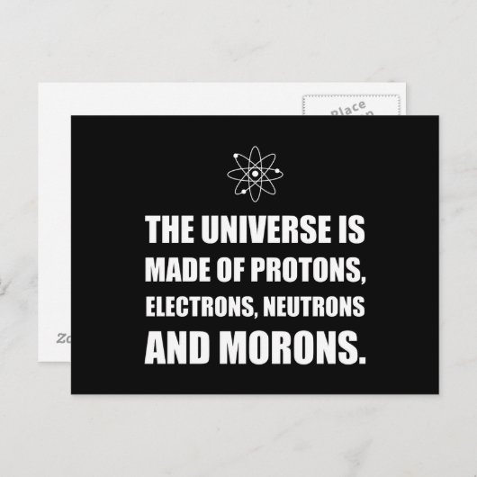 Carte Postale Électrons de protons Neutrons Morons (Devant / Derrière)