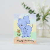 Carte Postale Elefant mit Blume (Debout devant)