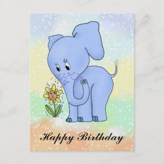 Carte Postale Elefant mit Blume 